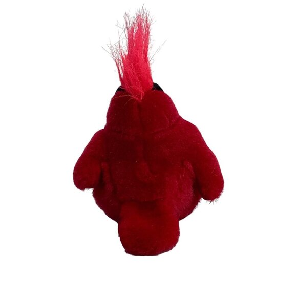 Vtg K&M Toys Northern Cardinal Bird Stuffed Animal Plush Toy 6 Inch Mohawk SOUND - Picture 4 of 8